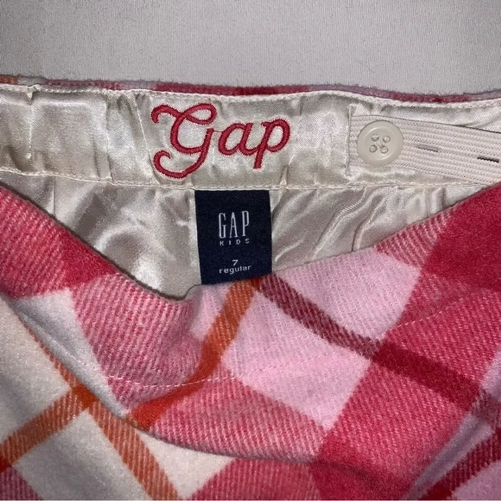 GAP Argyle Plaid pink skirt Girl’s 7 schoolgirl Preppy Academia Wool Spring